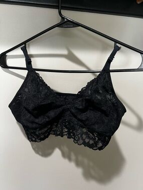 Victoria's Secret Black Lace Bralette - Sheer Floral Design